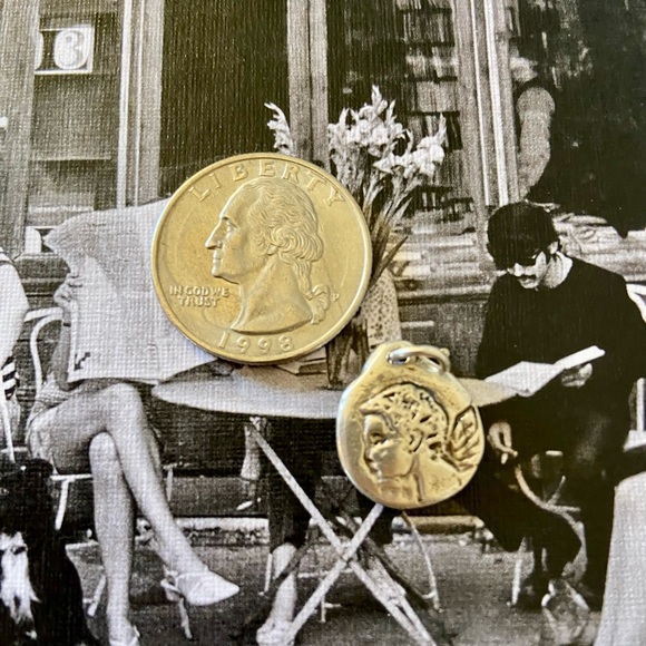 Double Sided Letter "A" Round Pendant - with Angel - Picture 5 of 7